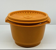 Vintage Small Orange Tupperware Container w/Lid Made in the USA