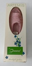 Gossard Artemis Pink Nylon Peep Toe Slippers Boudoir Shoes Women's Medium NEW