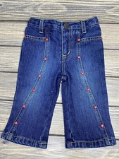Vintage US Polo Infant Baby Denim Blue Jeans Red Star Embellishment Size 3-6 Mos