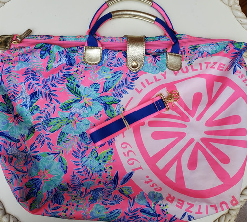 Lilly Pulitzer Whitleigh Weekender Bag Packable Duffle Lil Earned Stripes (04044