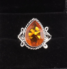 Natural Citrine Gemstone 925 Sterling Silver Ring All Size Handmade Jewelry DZ