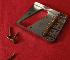 Aged Vintage Style Bridge w Notched Brass Saddles for Telecaster Tele 248
