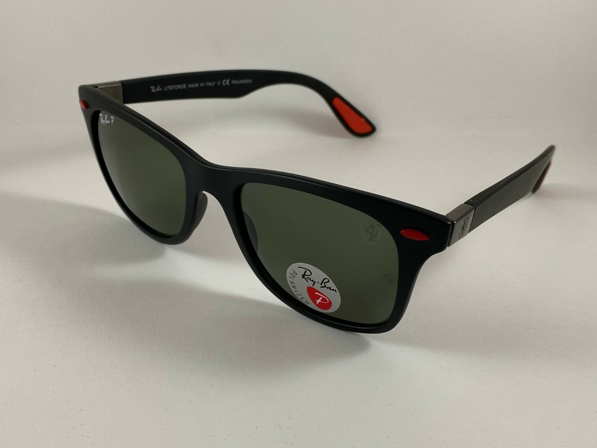 NEW RAY BAN RB4195M/602/71 Ferrari Wayfarer Black Grey NEW RAY BAN RB4195M/602/71 Ferrari Wayfarer Black Grey