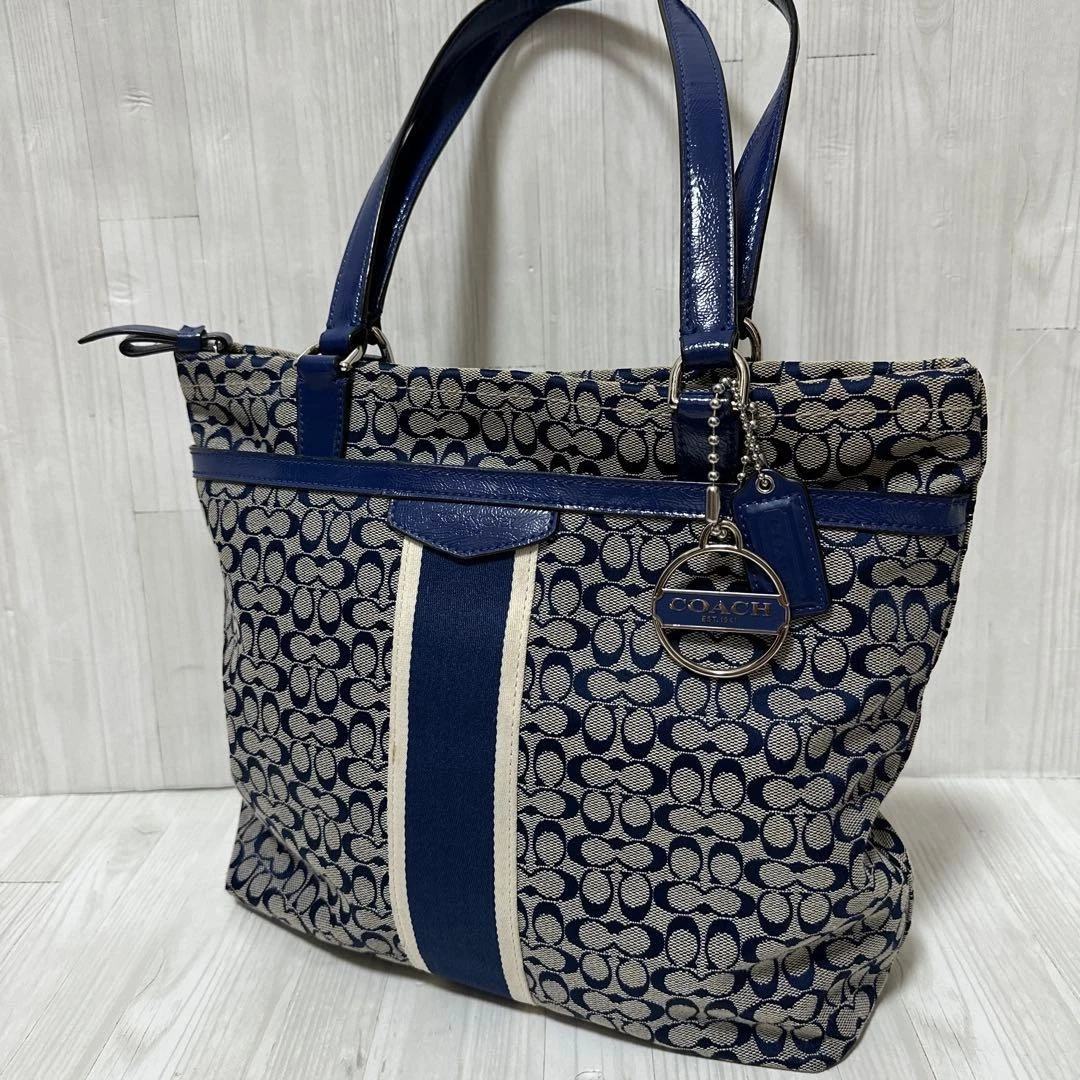 Coach Blue Signature Handbag for sale | eBay