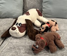 Tonka Pound Puppies Vintage 1986 Lot of 3 Small and Large Plush Stuffed Dogs