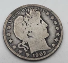 1902 Barber Half Dollar No Mint Mark Philadelphia 90% Silver 50C US Coin