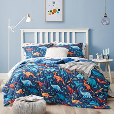 Dinosaur Kids Bedding Set, Queen Size 7-Piece Comforter Sheet Set