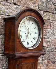 Antique Mahogany Scottish Grandfather Clock  Breckenridge Kilmarnock Circle Dial