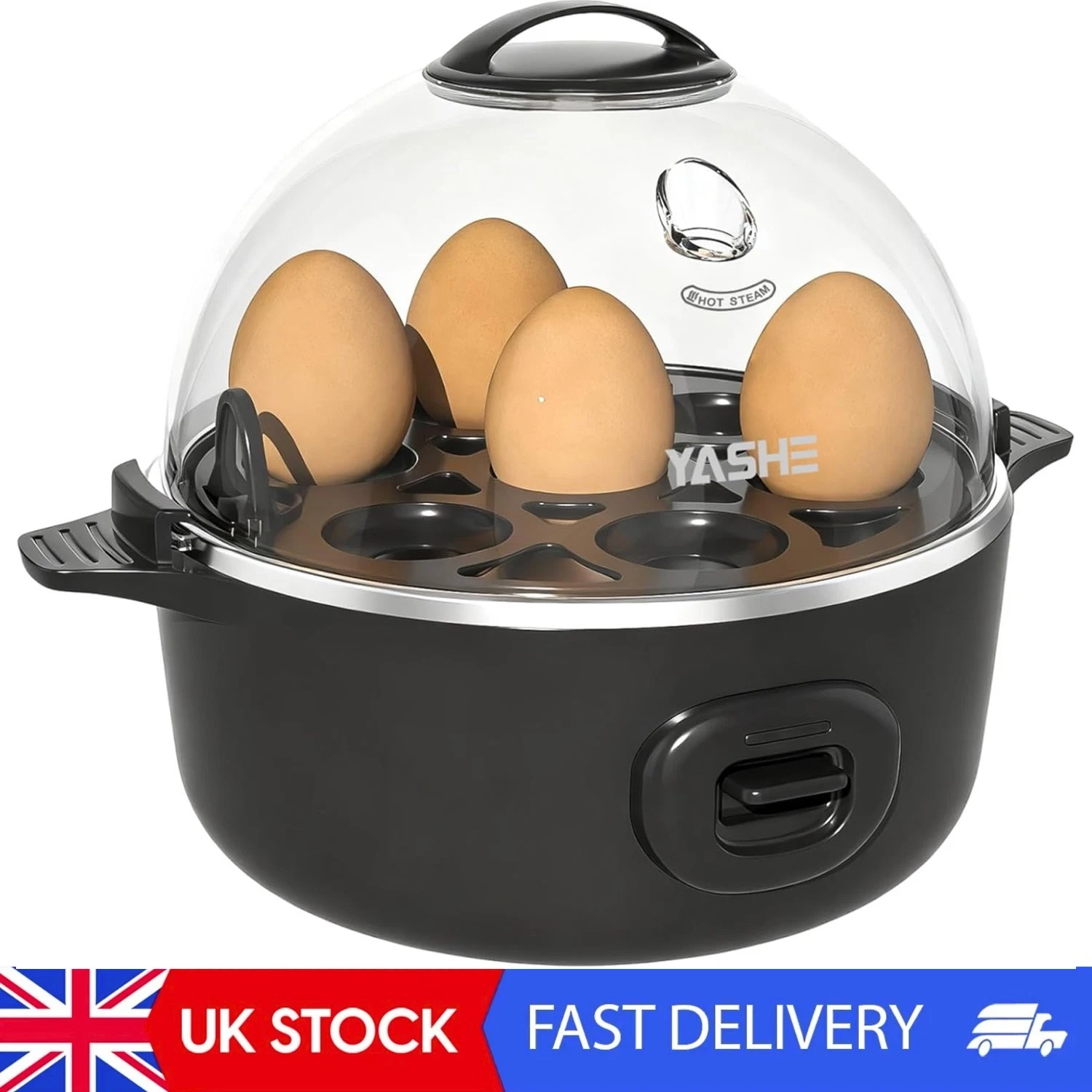 Rapid Egg Cooker, 7 Egg Capacity Electric Egg Boiler For Hard, Medium, Soft