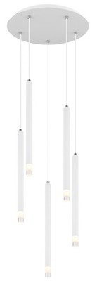 GLOBO W-5 RYAN Hängeleuchte Metall weiß matt, 5x G9 LED - Design Pendelleuchte f