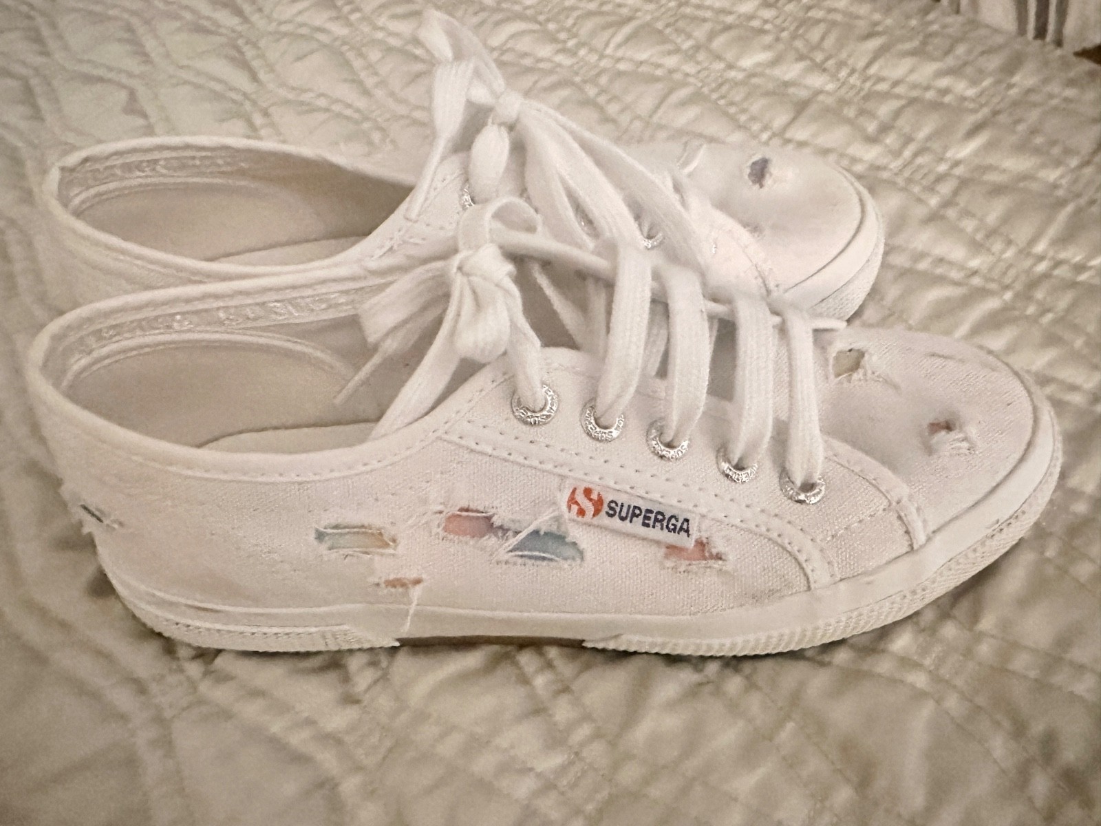 Superga Women's 2750 Ripped Multicolor Cotton Rare Item- Sol