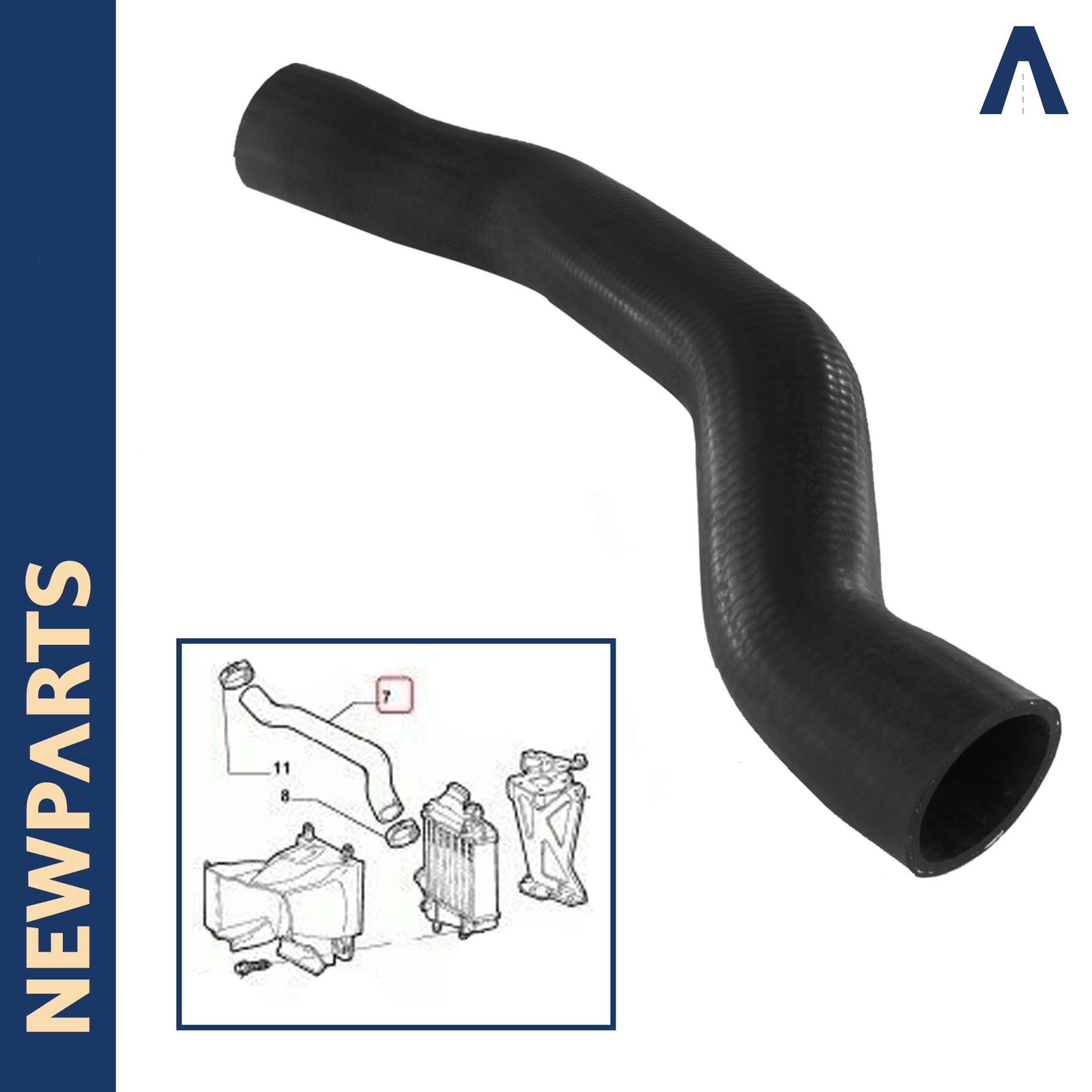 Durite intercooler inferieure pour moteurs JTD - Tube de turbo compatible 46818750 50516355