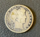 BARBER HALF DOLLAR 90% Silver Coin 1912 D