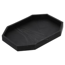 Bathroom Vanity Tray 7.9"x6" Silicone Soap Dispenser Trays Marble Black