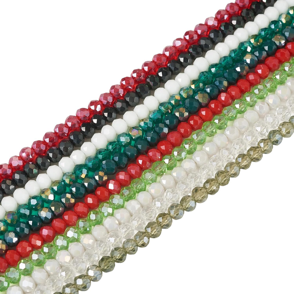 10 SträNge 4X3Mm Facettierte Kristallglasperlen Rondelle Glasperlen FüR Weihnach-image