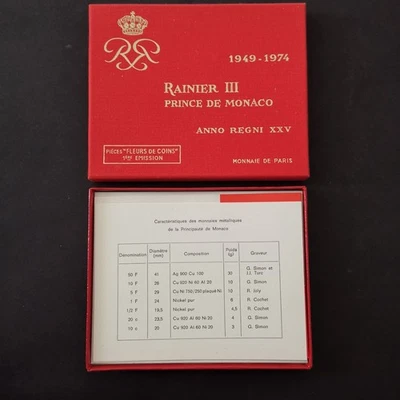 VIDE EMPTY / COFFRET FDC VIDE SERIE FRANCS 1974 MONACO SANS LES MONNAIES - Photo 1/3