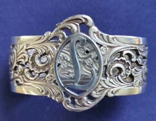 Silver Plated Napkin Ring, Old Dutch By Gero, 1930s, Letter L, SAN8A,