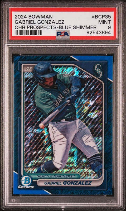 2024 BOWMAN CHROME PROSPECTS #BCP35 GABRIEL GONZALEZ 139/150 PSA 9
