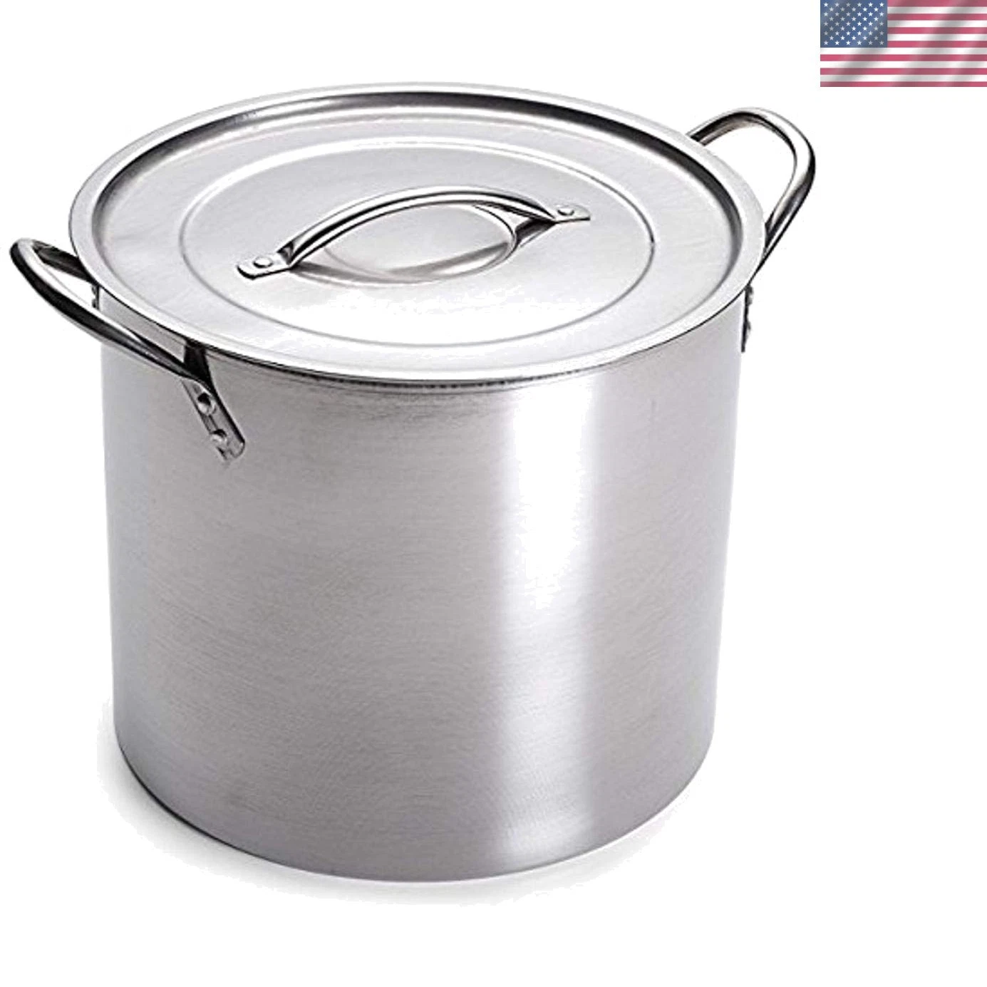 Oven Safe 5-Gallon Stainless Steel Cooking Pot with Lid - Ideal for Homebrewing