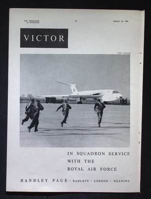 Original 1960 Reklame Handley Page Victor RAF Squadron Service Aircraft