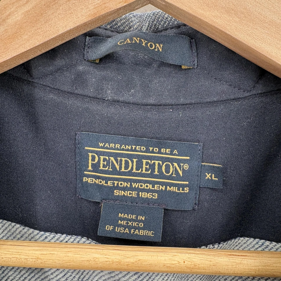 Pendleton Shirt Jacket Mens XL Gray Wool Lined Western Snap High Grade Canyon - Image 3 of 4