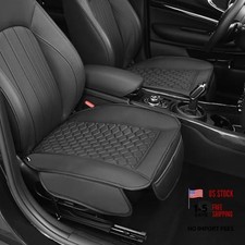 Luxury Leather Car Seat Covers - Anti-Slip & Front Bottom Seat Covers - Black