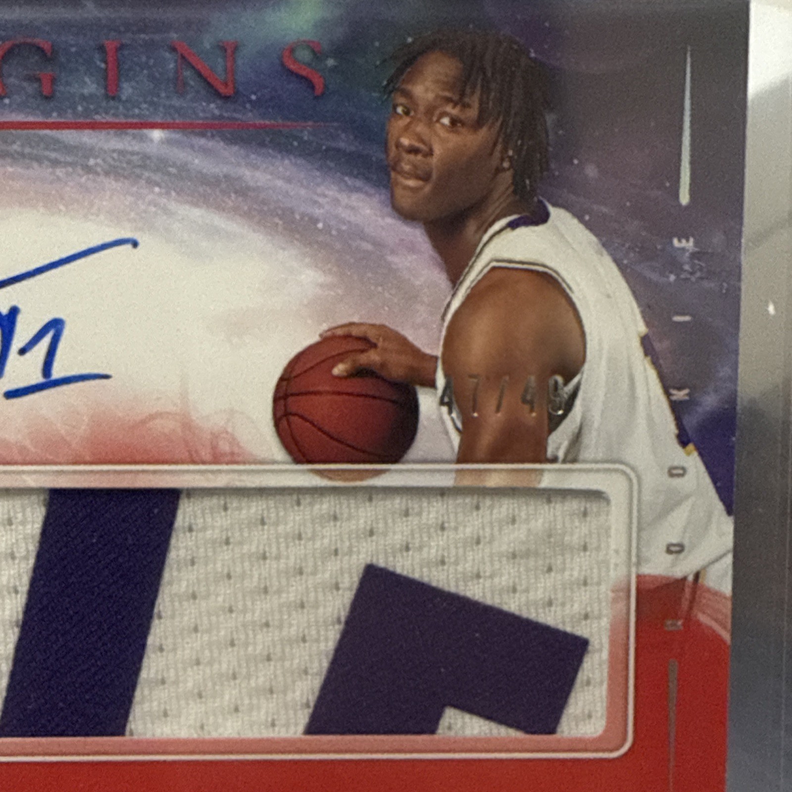 Adou Thiero 2025-26 Panini Origins RC Rookie Patch Auto /49 Lakers RPA view 2