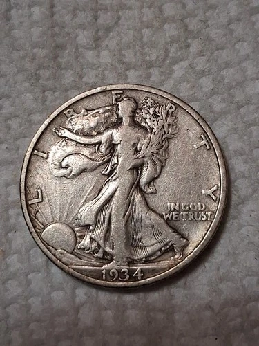 1934 S Walking Liberty Half Dollar In F To VF Condition In My Opinion. #439