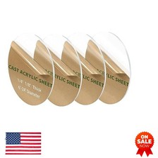 4 Pieces 1/8 Inch Round Plexiglass Sheet 6 Inch Diameter Clear Acrylic Circle