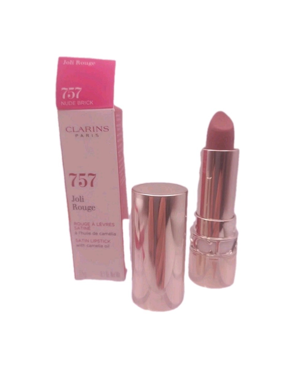 Clarins Joli Rouge Satin Lipstick with Camelia Oil 757 NUDE BRICK