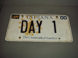 2000 INDIANA VANITY LICENSE PLATE DAY 1