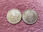 MORGAN SILVER DOLLAR COINS.  LOT OF 2 UNC.  PRE. 1921 LOT # 15