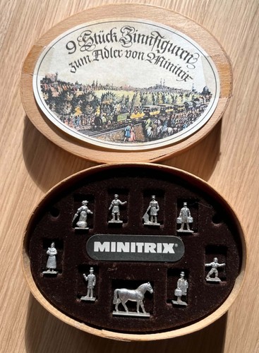 Minitrix 6614, 9 Zinnfiguren zum Adlerzug, Spur N | Condition: Gebraucht