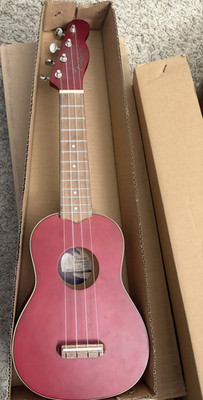 Fender California Coast Ukulele Red 4-String Satin Finish Wood Top