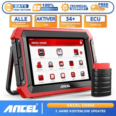 ANCEL DS600 TPMS Oil Bidirectional Scanner OBD2 Diagnostic Tool ECU Coding Key