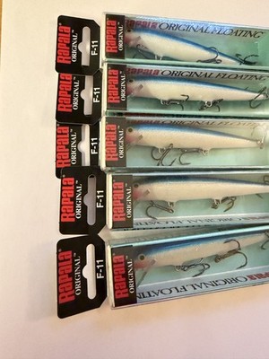 RAPALA ORIGINAL FLOATING 11=LOT OF 5 BLUE COLORED FISHING LURES