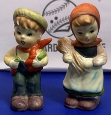 New Vintage Hummel Like Figurine Boy Girl Salt  Pepper Shakers Made in Japan
