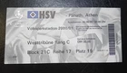 HAMBURGER SV PANATHINAIKOS ATHENS  26/9/2000  TICKET UEFA CHAMPIONS LEAGUE