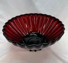 Anchor Hocking Royal Ruby Red Scalloped Serving Bowl Glass 11" Vintage MCM Dish