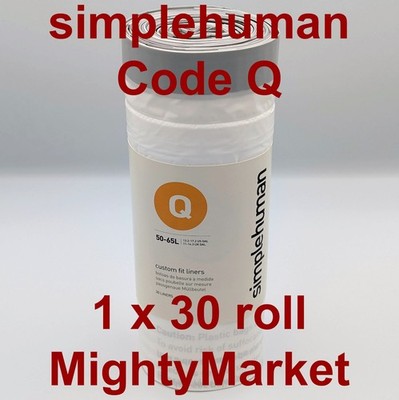 Simplehuman Code Q Müllbeutel 1 Rolle à 30 Einlagen passend für 50L-65L Schwerlast
