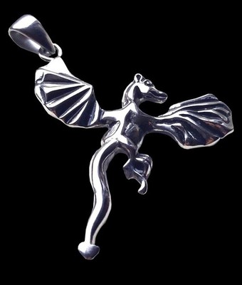 Edelstahl-Anhänger Drache Fantasy Drachenanhänger Sternzeichen Drachen-Schmuck