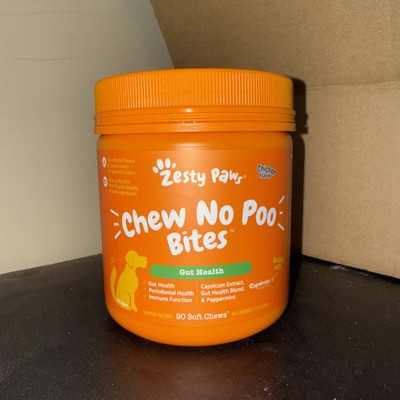 Zesty Paws For Dogs Chew No Poo Bites 90ct Chicken Flv. Soft Chews EXP 3/26