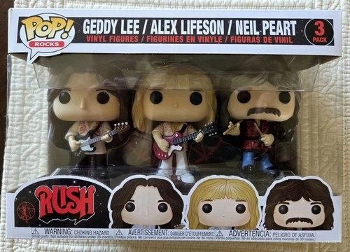 Funko Pop! Rocks: Rush ~  3 Pack: Geddy Lee, Alex Lifeson & Neil Peart ~ Vaulted