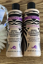 2 Pack Isoplus Natural Collection Braid Lock Shampoo 8oz Cleansing Scalp Care