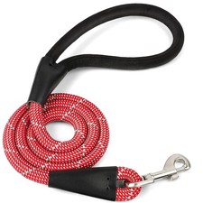 Red 4FT Dog Leash Large Heavy Duty Reflective Nylon Padded Handle Lead