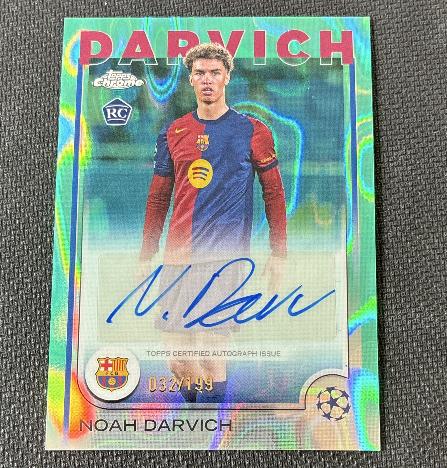 Topps 2024-25 Topps Chrome UEFA FC Barcelona Noah Darvich #CA-ND Auto RC /199