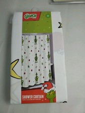 Dr. Seuss The Grinch Shower Curtain 70 x72 Christmas Lights Tree Max Cindy Lou