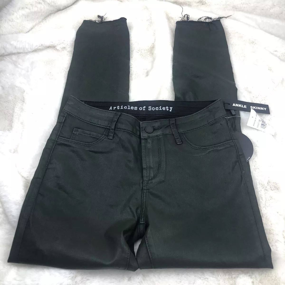 Articles Of Society Coated Ankle Skinny Jeans Color Forest GREEN Size 26
