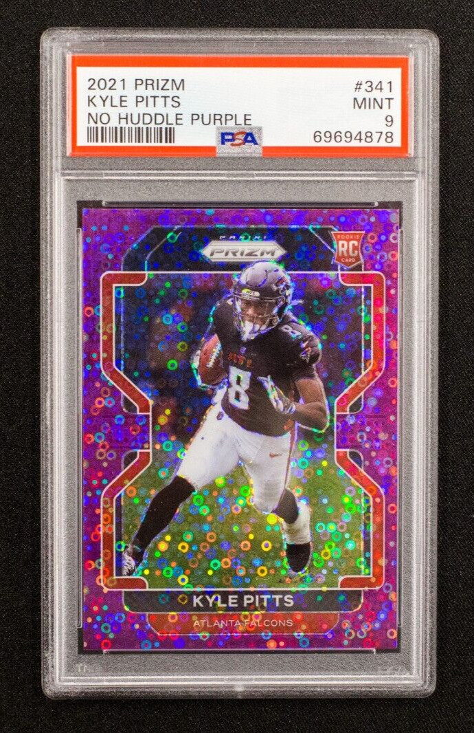 2021 Panini Prizm - Kyle Pitts - Rookie No Huddle Purple Prizm SSP 2/35 PSA 9