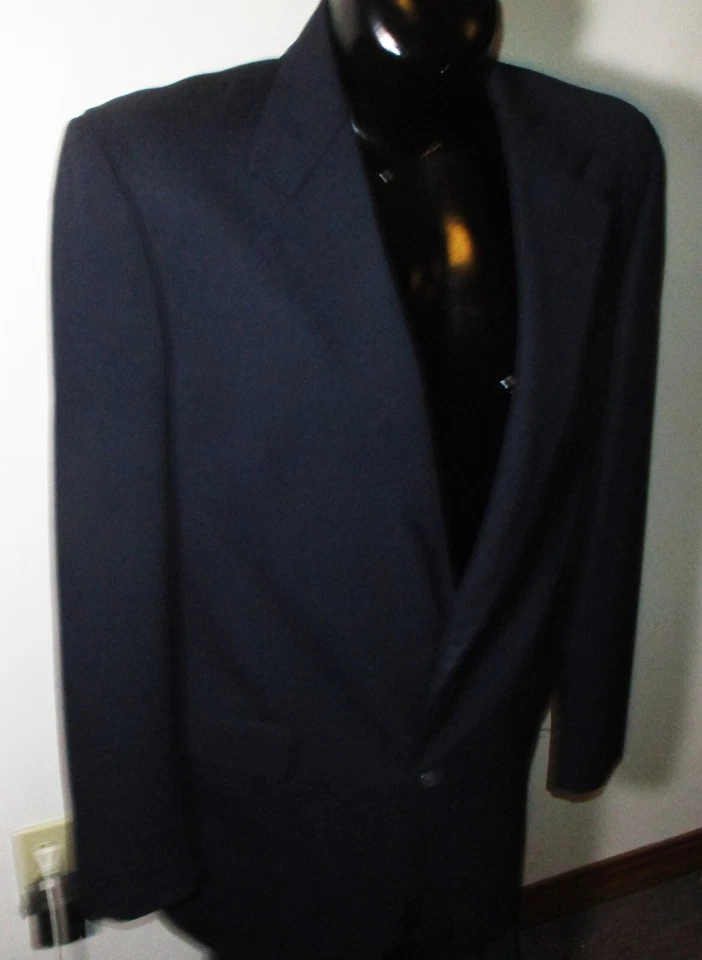 NORDSTROM Navy Blue 100% Wool 2 Pc Suit Men's Size 43 X-Long, 36X34 - Image 4 of 4